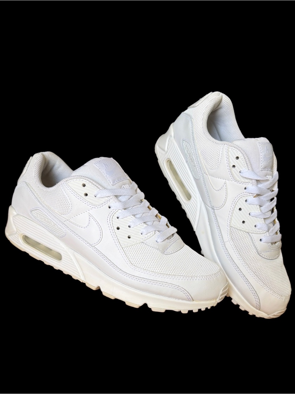 Nike ALL WHITE Air Max 90 Men's Athletic Sneakers size 11